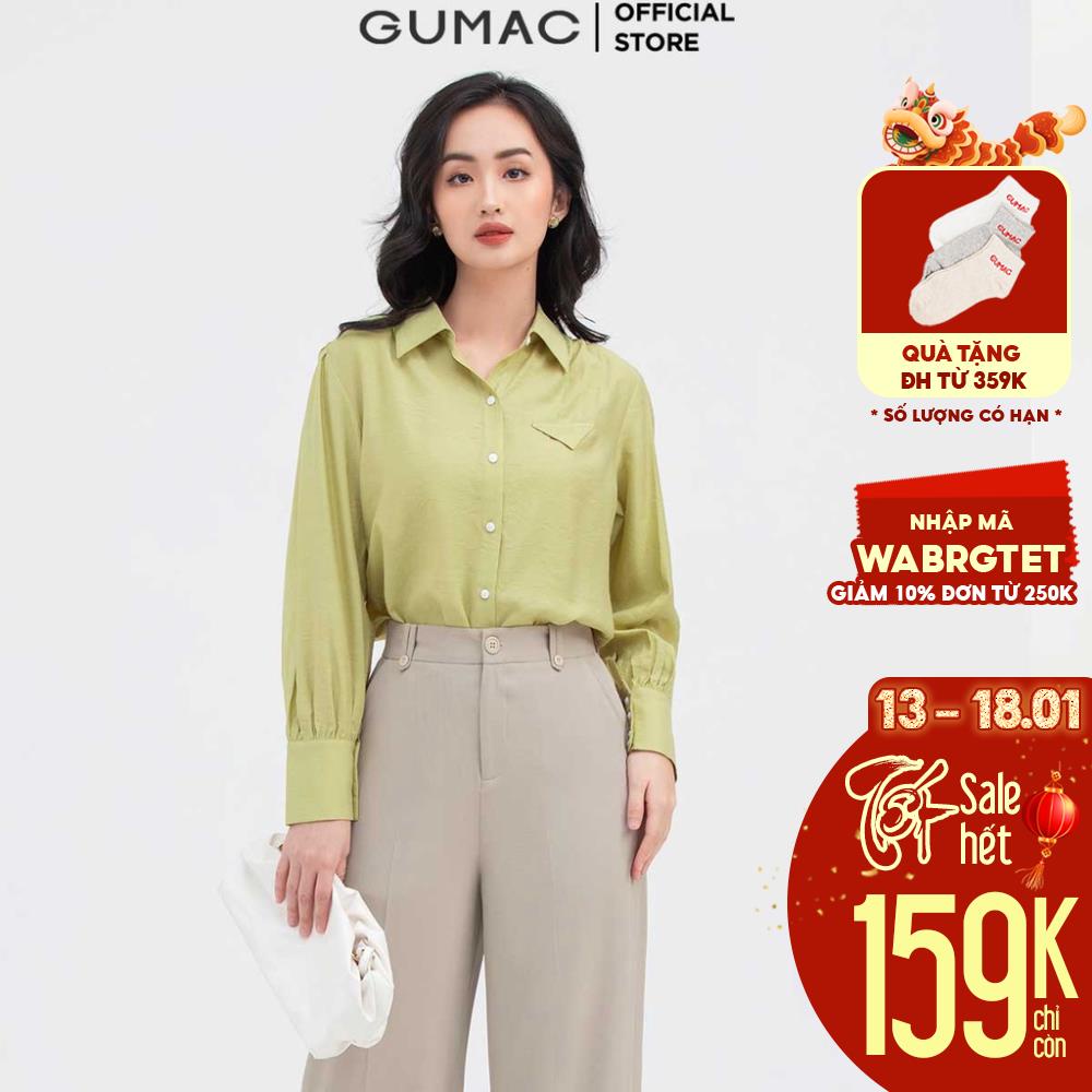[Mã WABRGUM giảm 10% tối đa 30K đơn 99K] Áo sơ mi nữ túi kiểu GUMAC nhiều màu quý phái AB830
