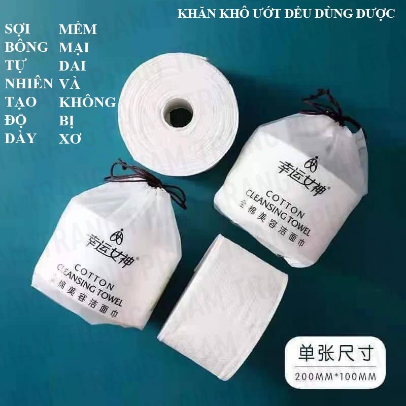 Set 4 Cuộn Khăn Lau Mặt Khô Dùng 1 Lần , Khăn Đa Năng Mềm Mại Lau Ướt, Lau Khô Tẩy Trang Tiện Lợi