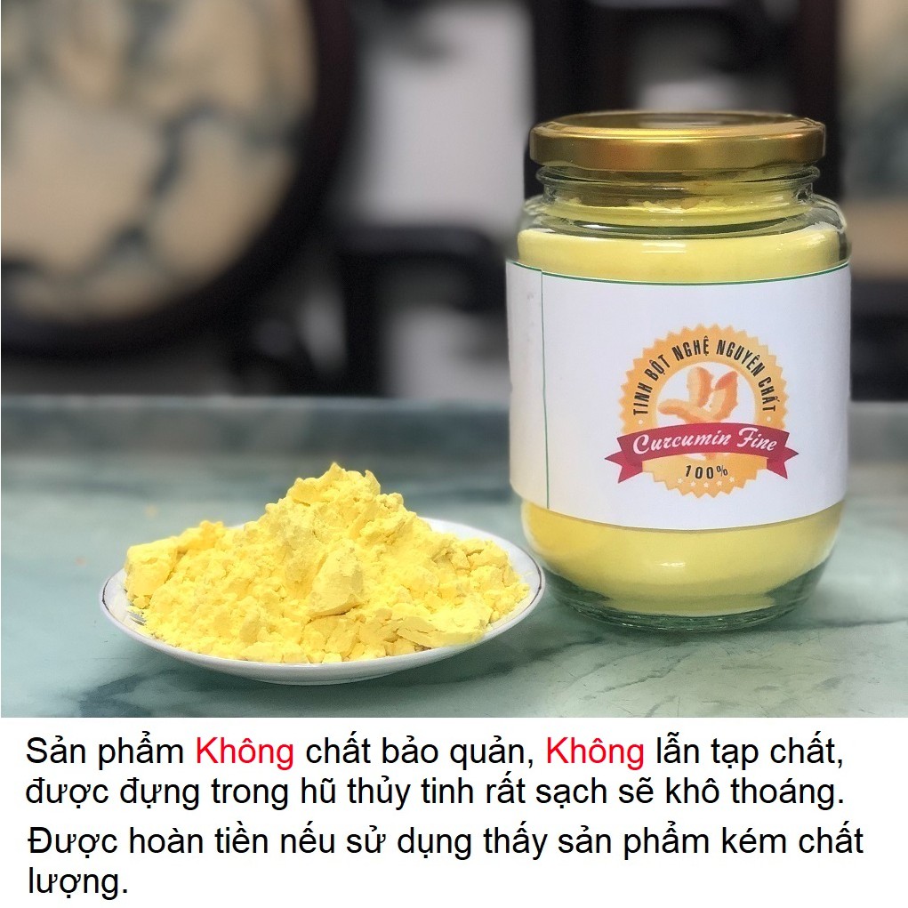 Tinh bột nghệ nguyên chất 250gr.  Hoàn tiền nếu không hài lòng về sản phẩm