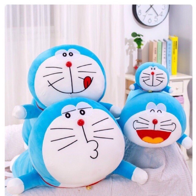 Gối Ôm Gấu Bông Doraemon Đáng Yêu Vải Nhung Co Dãn 4 Chiều Hàng Cao Cấp