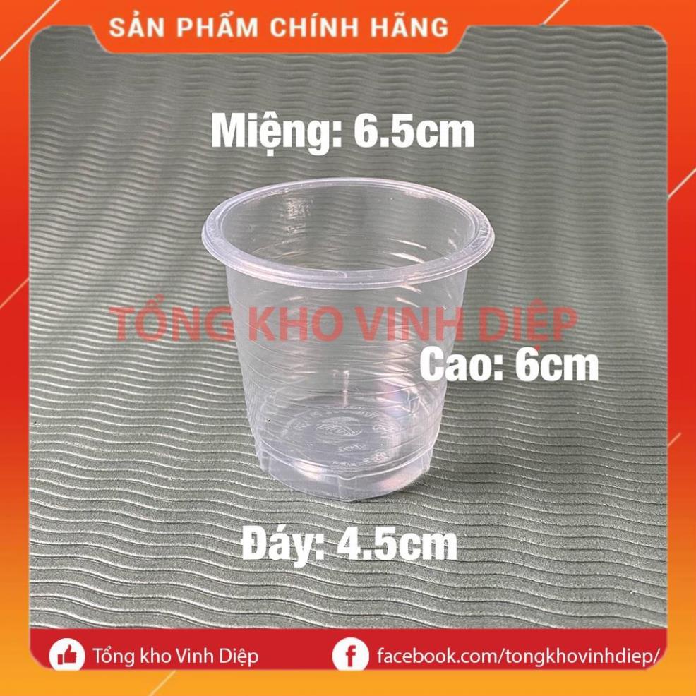 Túi 50 cốc nhựa dùng 1 lần 125ml đựng nước chấm, mắm tôm kèm nắp