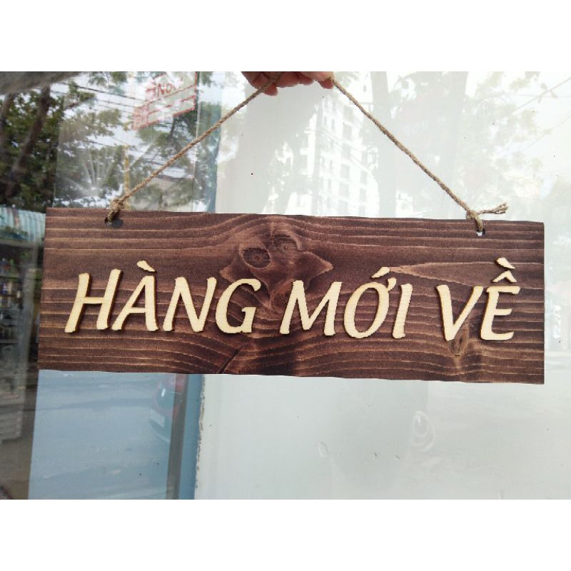 Bảng gỗ treo dán chữ nội dung "Hàng mới về" - Xưởng LUXI decor