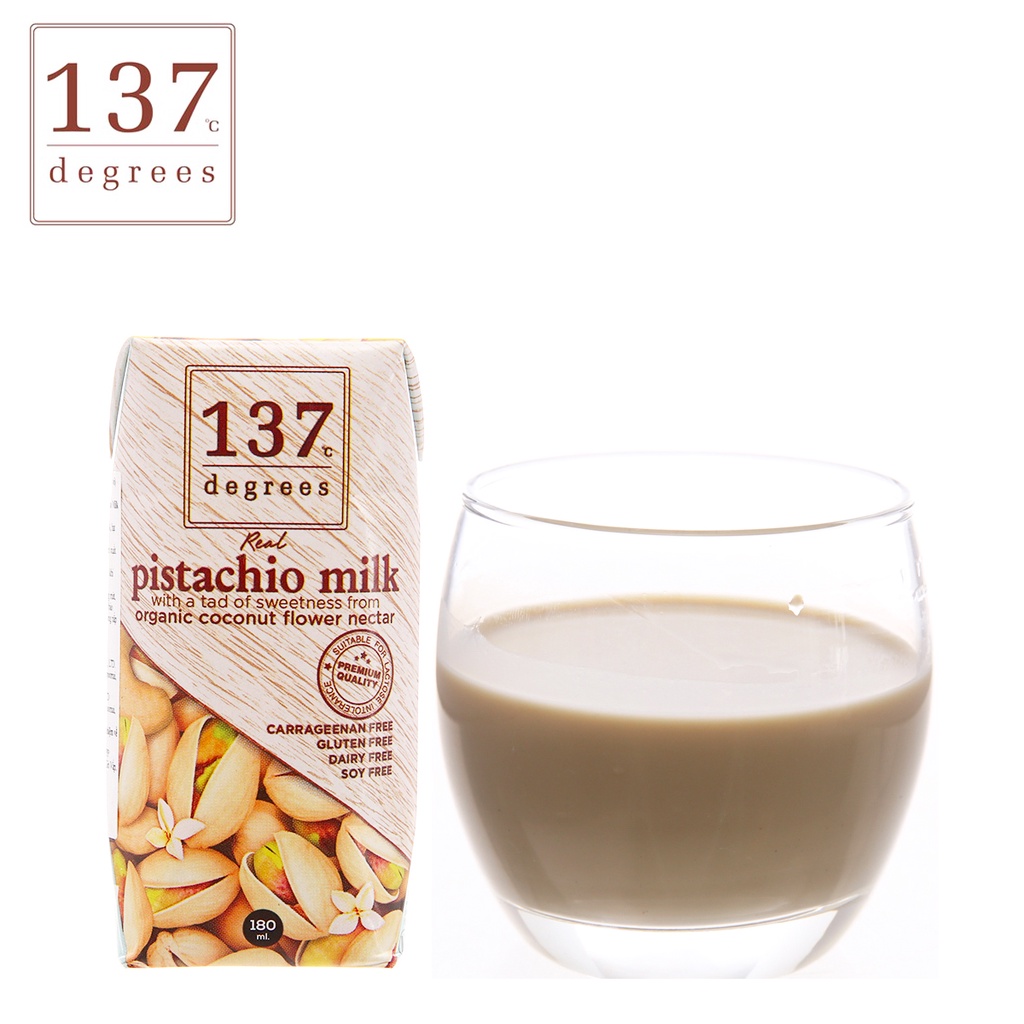 LỐC 3 HỘP SỮA HẠT DẺ NGUYÊN CHẤT PISTACHIO MILK  ORIGINAL 137 DEGREES 180ML