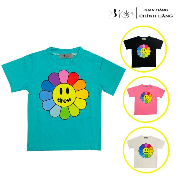 Áo Thun Ngắn Tay BB Kids Cho Bé In Hình Hoa Mặt Trời Chất Liệu Cotton 100% Co Giãn 4 Chiều