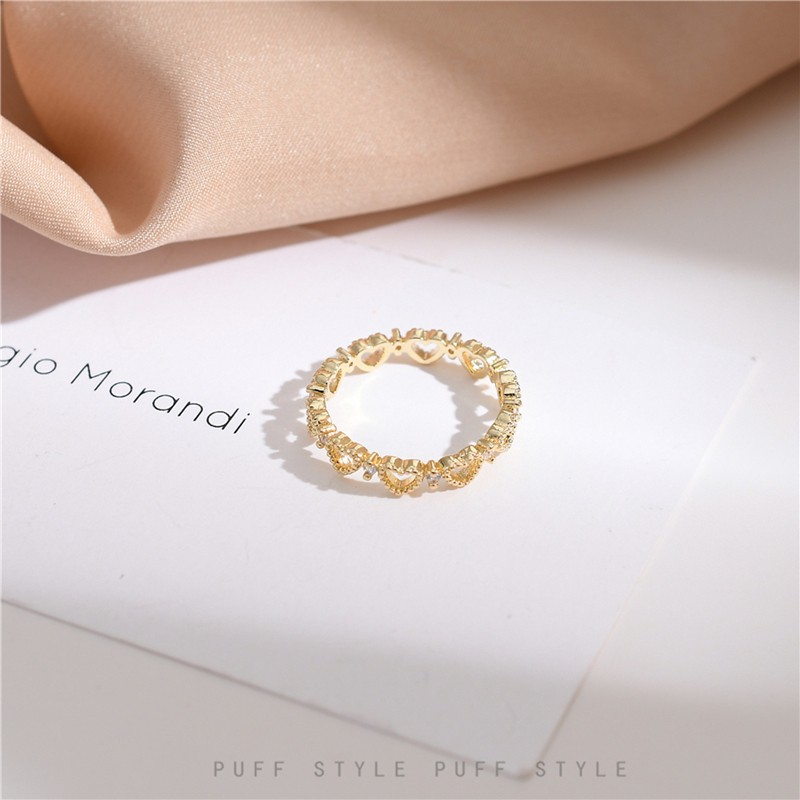 Nhẫn Nữ Chất Liệu Kim Loại Mặt Hình Trái Tim B0004