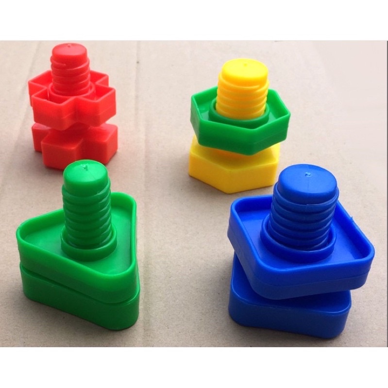 Ốc vít nhựa thực hành Montessori, luyện vận động tinh