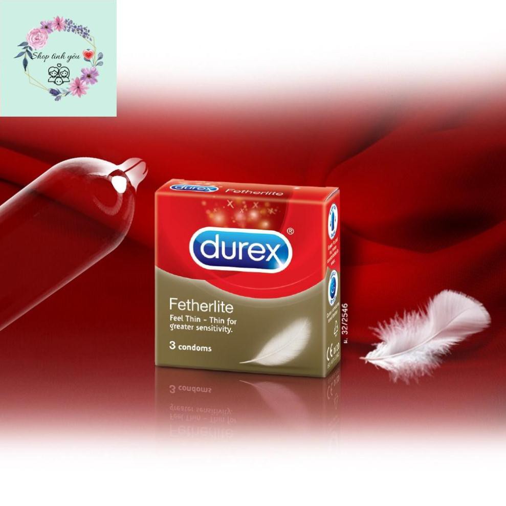 Bao Cao Su Durex Fetherlite 12bao + Tặng 1 Hộp Bao Cao Su Fetherlite 3 bao  Siêu mỏng