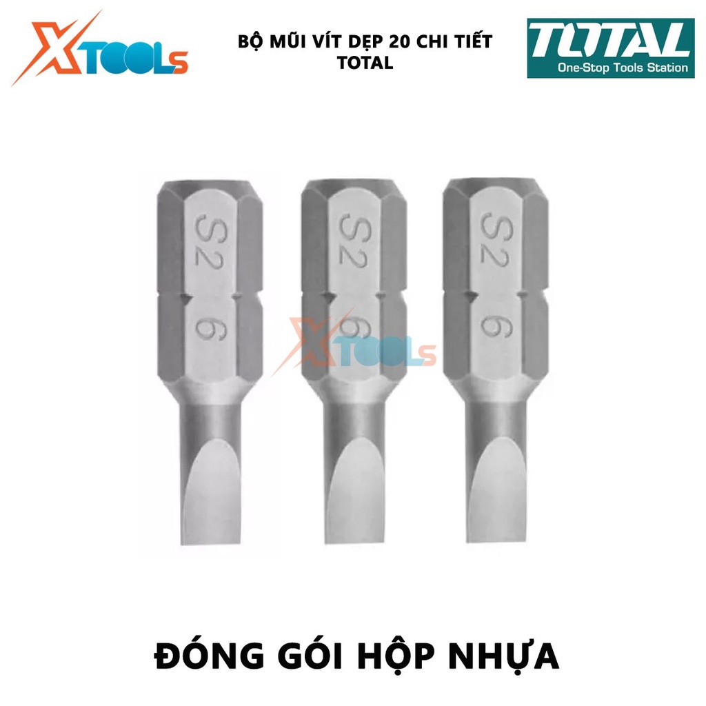 Bộ mũi vít dẹp TOTAL | mũi bắt vít chất liệu thép không gỉ theo công nghệ S2 giúp sửa chữa, lắp ráp [CHÍNH HÃNG][XTOOLs]