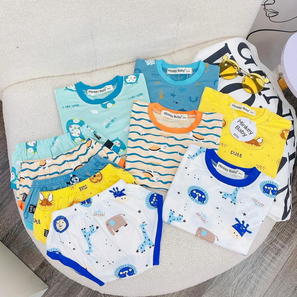 [Bé 4-15kg] Bộ ngắn tay quần Chip thun lạnh Minky mom in nhiều hoạ tiết cho bé trai bé gái - Bảng 2