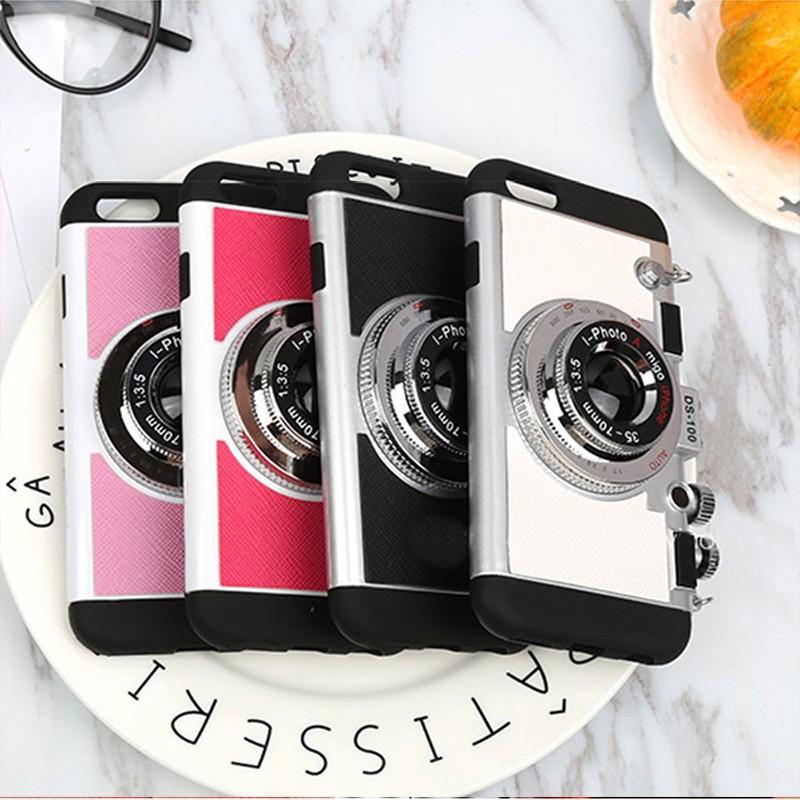 Emily in Paris 3D Design Retro Camera Cover Case For IPhone X XS XR SE 2020 11 PRO MAX 5 5S 6 6s 7 8 Plus Diagonal Phone Shell with Long Strap Rope