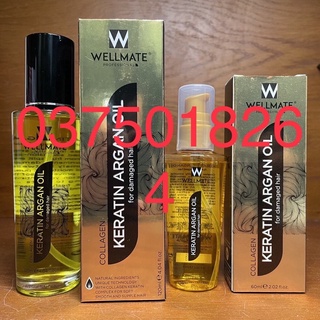 Tinh dầu Phục hồi tóc hư tổn Wellmate Keratin Argan Oil ( màu hồng,màu vàng)