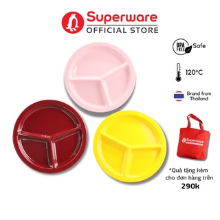 Khay cơm phần 3 ngăn 100% nhựa melamine an toàn sức khỏe | superware thái lan | tv165