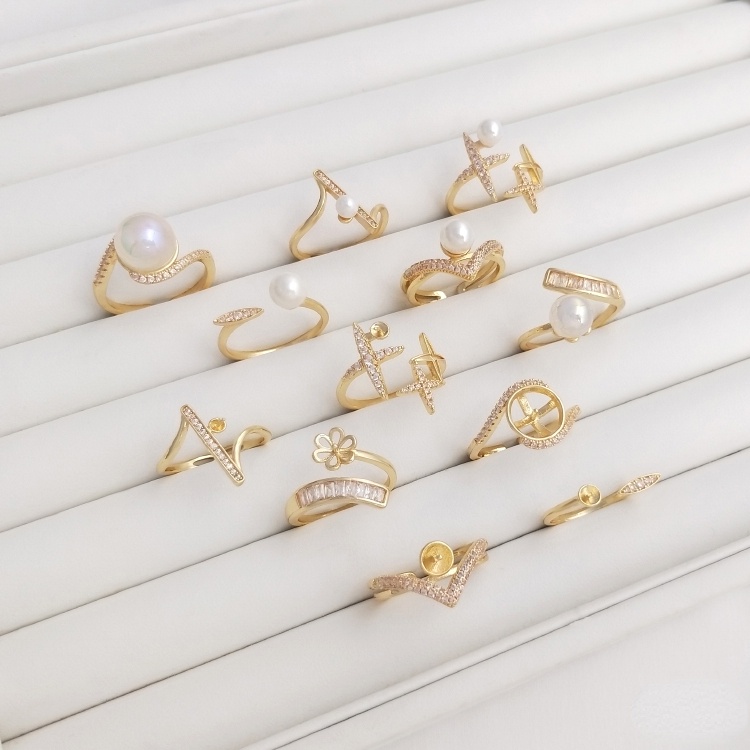 Giá Đỡ Nhẫn Bằng Đồng Đính Đá Zircon 14K Sang Trọng diy