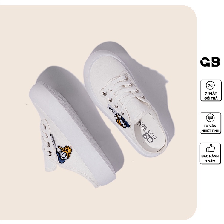 Giày Sục Thể Thao Nữ Giày BOM Sneaker Lười Độn Đế Hở Gót Dáng Bánh Mì Ulzzang Hàn Quốc Màu 2 Đen Trắng giayBOM B1356