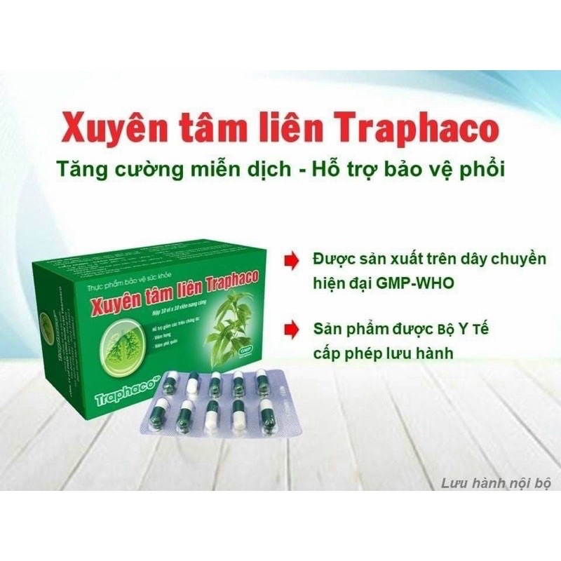 Xuyên tâm liên Traphaco hộp 100 viên- Sản phẩm được bộ y tế cấp phép lưu hành