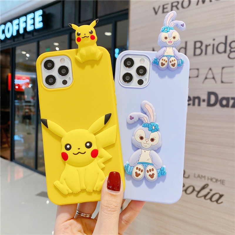 Compatible For Samsung Galaxy A24 M14 A04S A04e A13 A33 A53 A73 A03 M54 M51 M31 S8 S9 S10 Plus S20 S21 FE Note 8 9 20 Note 10 Lite 10 Plus Ốp Điện Thoại Cho Pikachu Stella Lou Silicone mềm