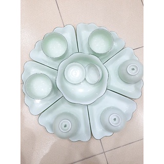 Bát đĩa hoa mặt trời sứ Bát Tràng