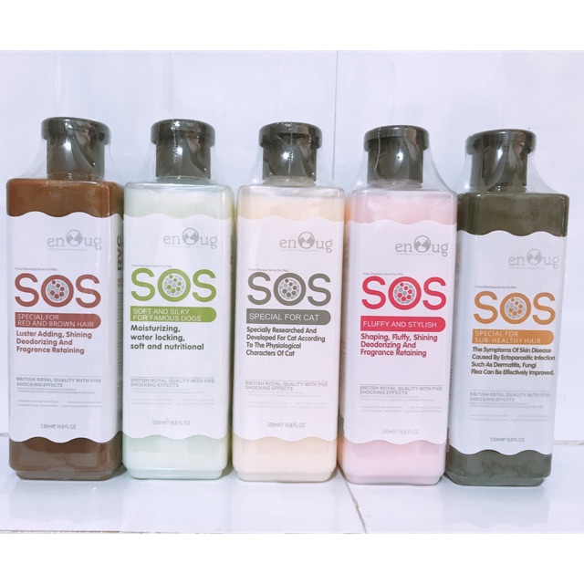 Sữa Tắm SOS lưu hương lâu, loại bỏ mùi hôi cho Chó Mèo 530ml