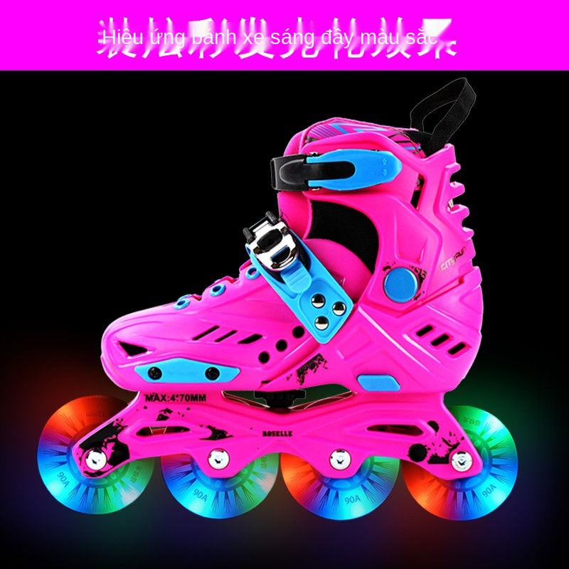 3-18 tuổi kích thước giày trượt patin trẻ em có thể điều chỉnh cho nam và nữ mới bắt đầu bánh xe khóa