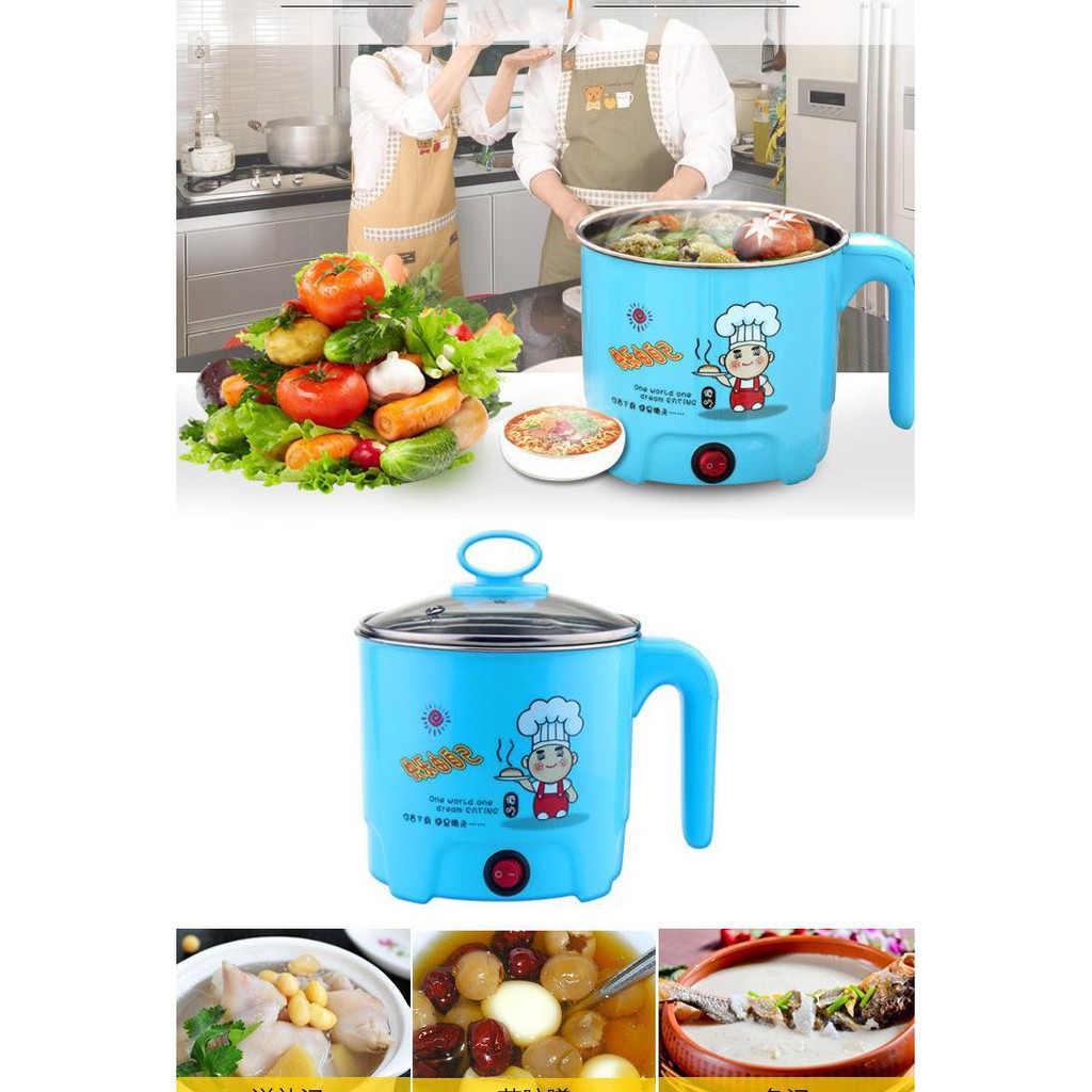 [ Siêu Rẻ ] Ca Lẩu Mini🍜 Ca Mì Điện Mini🍜 Ca Mì Đa Năng 🍜 Size 18cm Đun Nước Siêu Tốc 500w