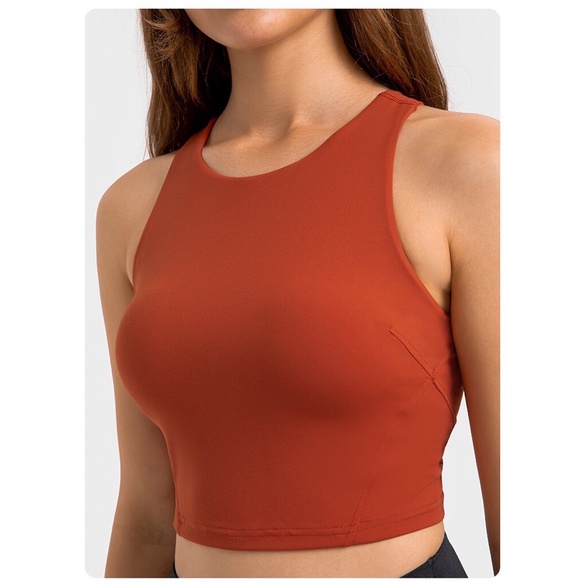 Áo Croptop Tập Gym Yoga Nữ Cao Cấp Có Sẵn Mút Lót - Tank Lululemon 2023 Gym Outfit