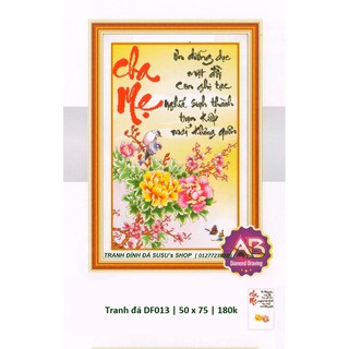 Tranh đính đá cha mẹ df013