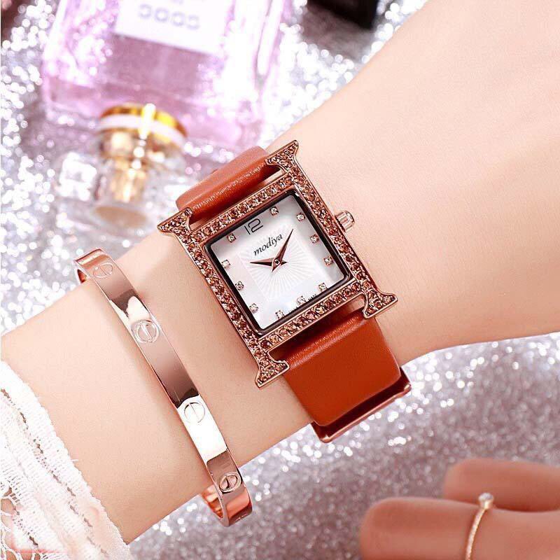Đồng hồ thời trang nữ Modya MDA293 mặt chữ H cực đẹp dây da mềm, 4 màu dể dàng phối đồ | BigBuy360 - bigbuy360.vn