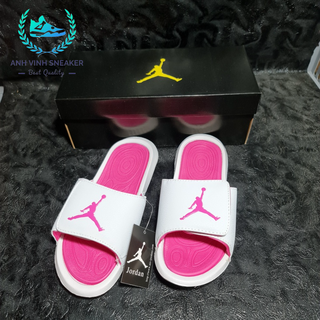 Dép Jordan Nữ Trắng Hồng Quai Dán