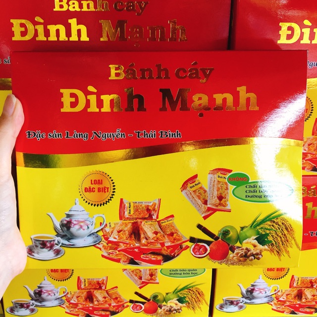 (Hộp 0,5kg) Bánh Cáy Đình Mạnh - Loại 1 Bánh cáy Thái Bình