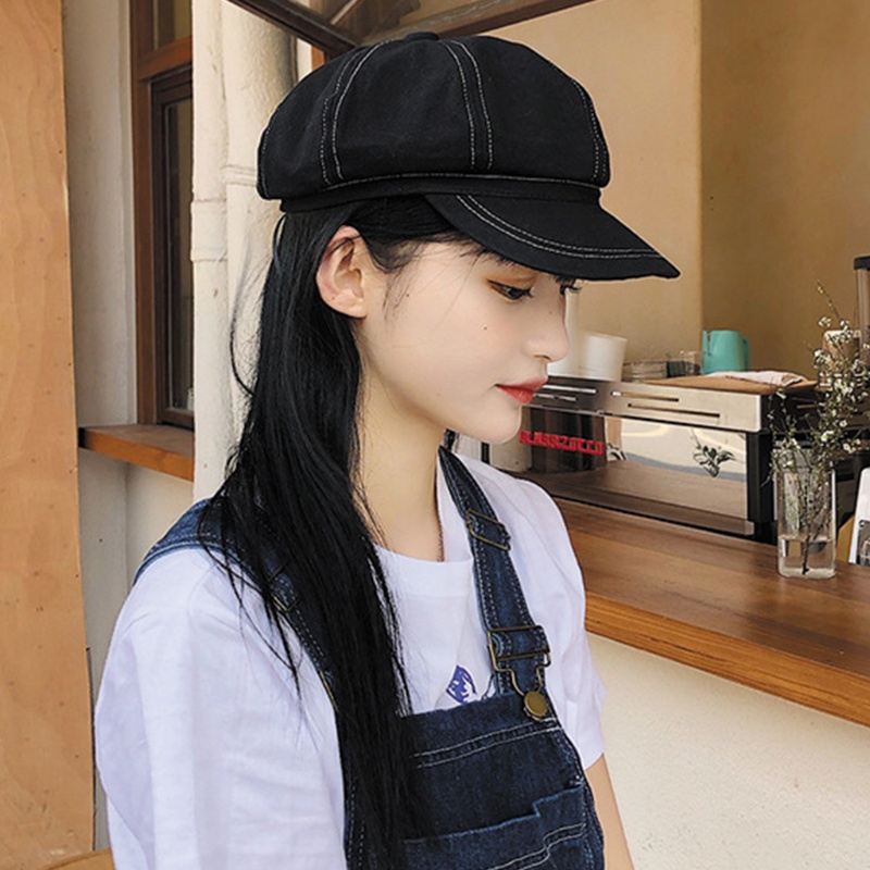 Mũ Beret Cotton Màu Sắc Đơn Giản Cổ Điển Thời Trang Xuân Thu Cho Nữ