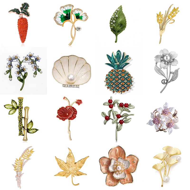 Ghim Cài Áo Hình Trái Cây Đính Đá Thời Trang Cho Nữ
