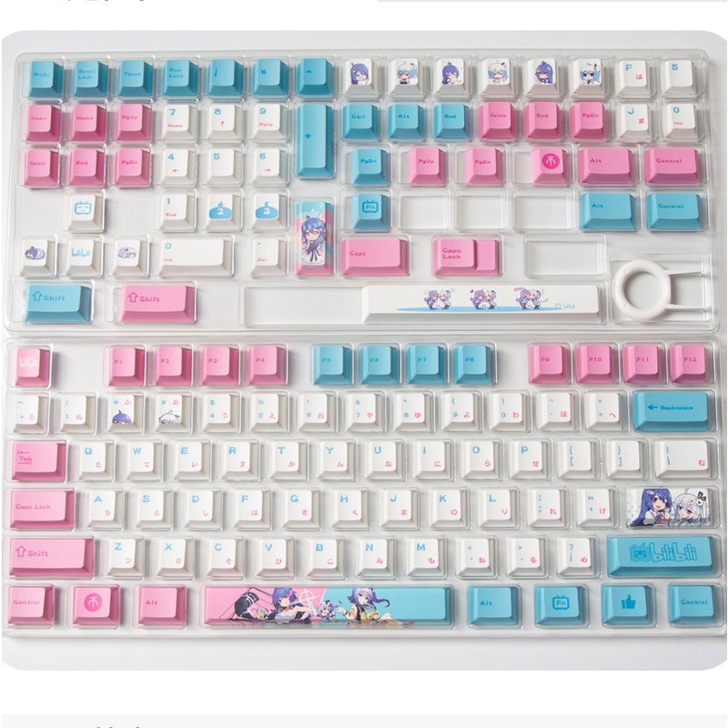 Bilibili Keycap Cherry Profile Nhật Bản Anime PBT Thuốc nhuộm thăng hoa Bàn phím cơ Keycap 134 Phím