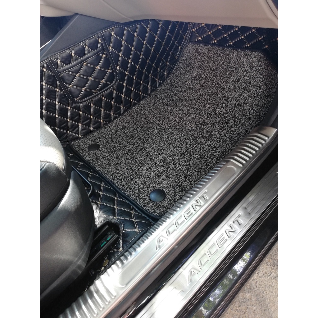 Thảm lót sàn ô tô 5D 6D da cao cấp cho Hyundai Accent 2018 - 2023, chống nước không mùi trải kín sàn xe