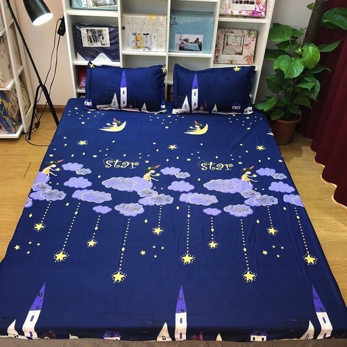 Trọn bộ 5 món chăn ga gối cotton poly nhập khẩu Hàn Quốc