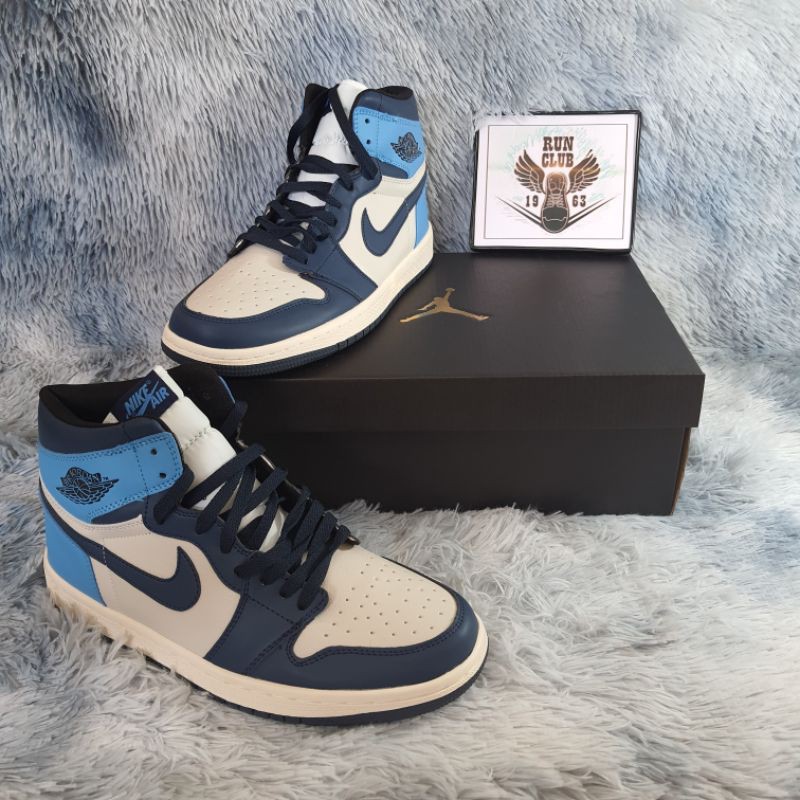 [Ảnh thật] giầy thể thao Jordan 1 cổ cao xanh trắng thời trang | BigBuy360 - bigbuy360.vn