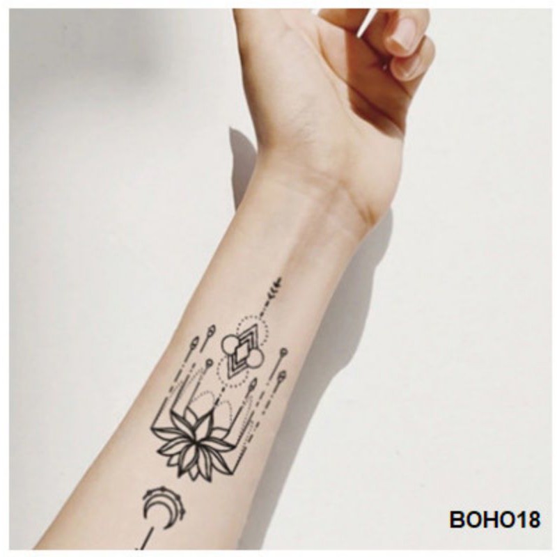 Hình xăm style boho jh18. Xăm dán tatoo mini tạm thời, size &lt;10x6cm