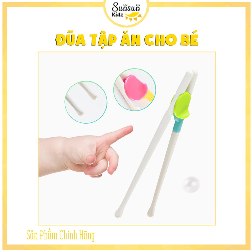 Đũa Tập Ăn Cho Bé Của Nhật SUNSUNKIDZ SU512 Đũa Tập Gắp Cho Bé Có Thể Xỏ Ngón