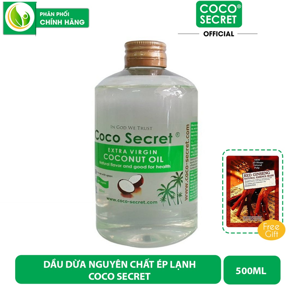 [CHÍNH HÃNG] Dầu dừa nguyên chất ép lạnh Coco Secret 500ml