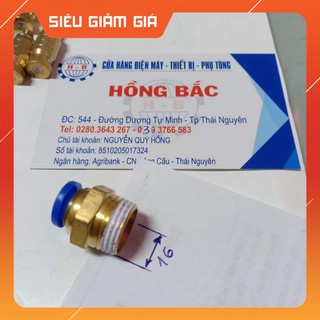 02 Đầu ren đồng bơm phun sương 24V nối nhanh ống 8mm - đầu vào và đầu ra của bơm