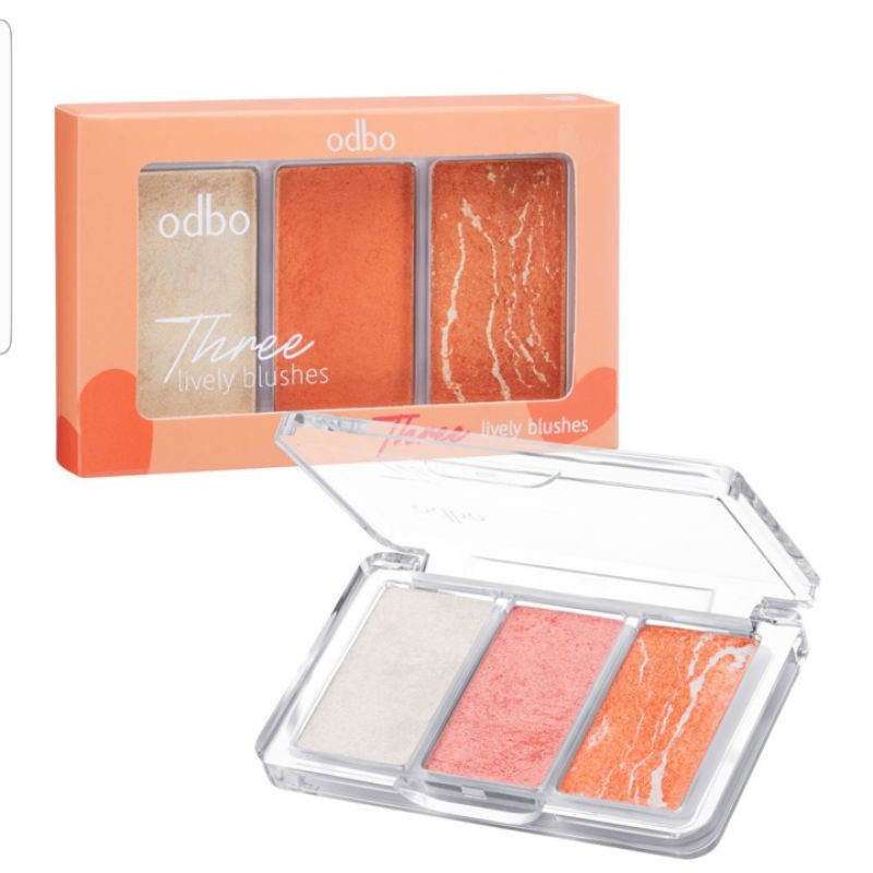 phấn mắt má hồng ODBO Three Lively Blushes