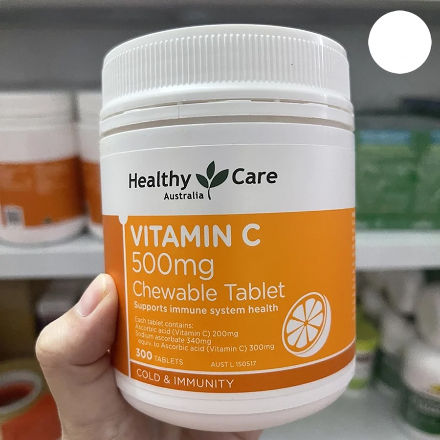 Vitamin C Heathy Care Úc 500mg - Hộp 300 Viên Nhai