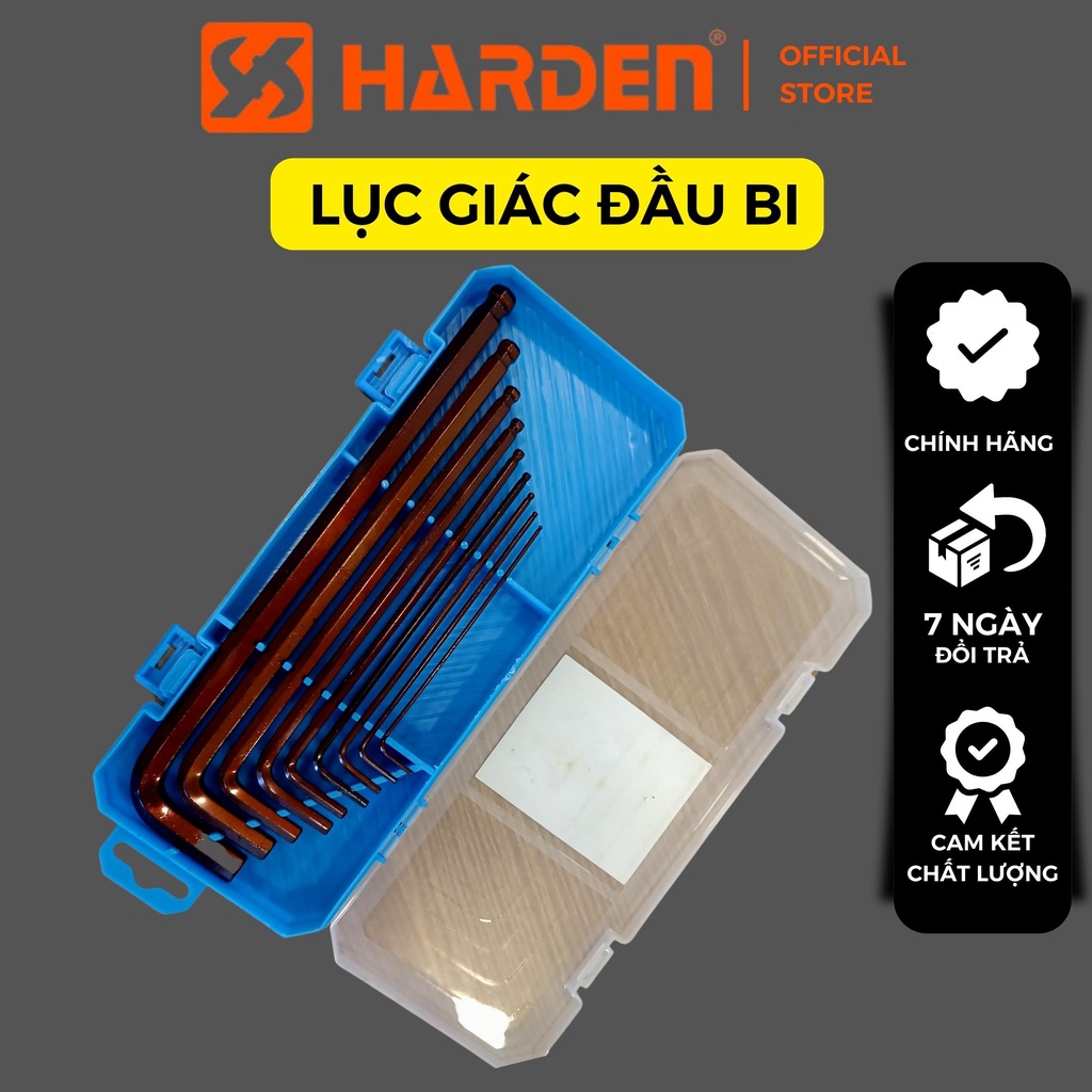 Bộ Lục Giác Thép Nâu Đầu Bi 9 Cây Chữ L 1.5-10mm , Chất liệu thép CR-V6150