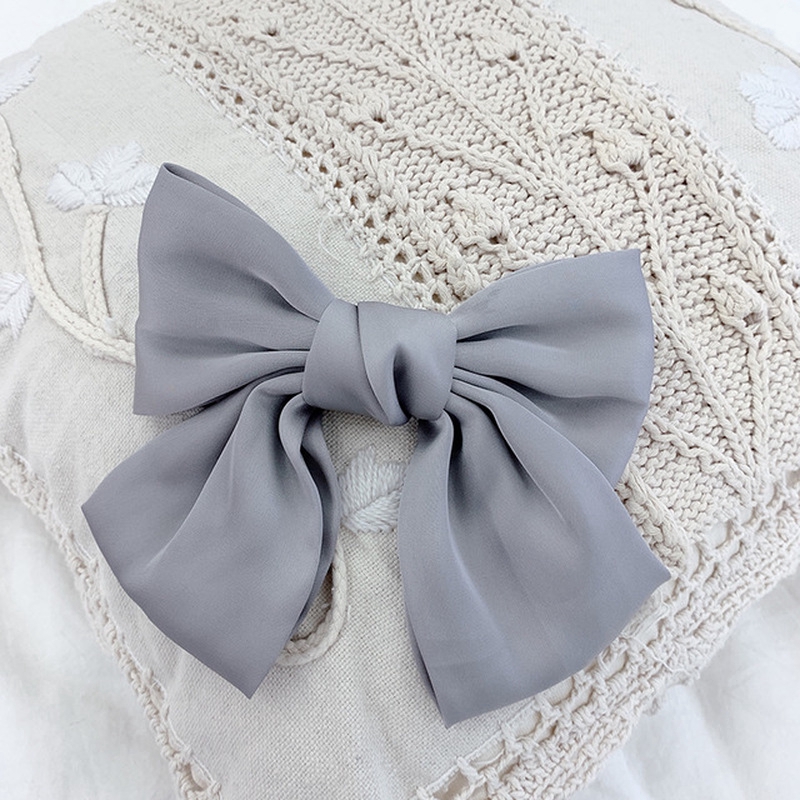 Kẹp tóc nơ satin oversized phong cách Hàn Quốc dành cho nữ