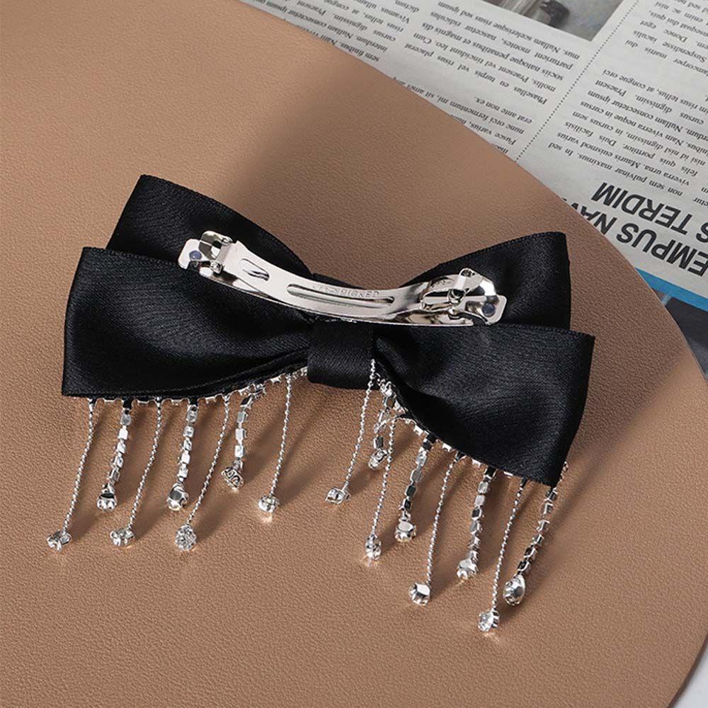 Kẹp Tóc Nơ Tua Rua Phong Cách Hàn Quốc Ngọt Ngào|Trâm Cài Tóc Thiết Kế Đơn Giản Thời Trang Cho Nữ