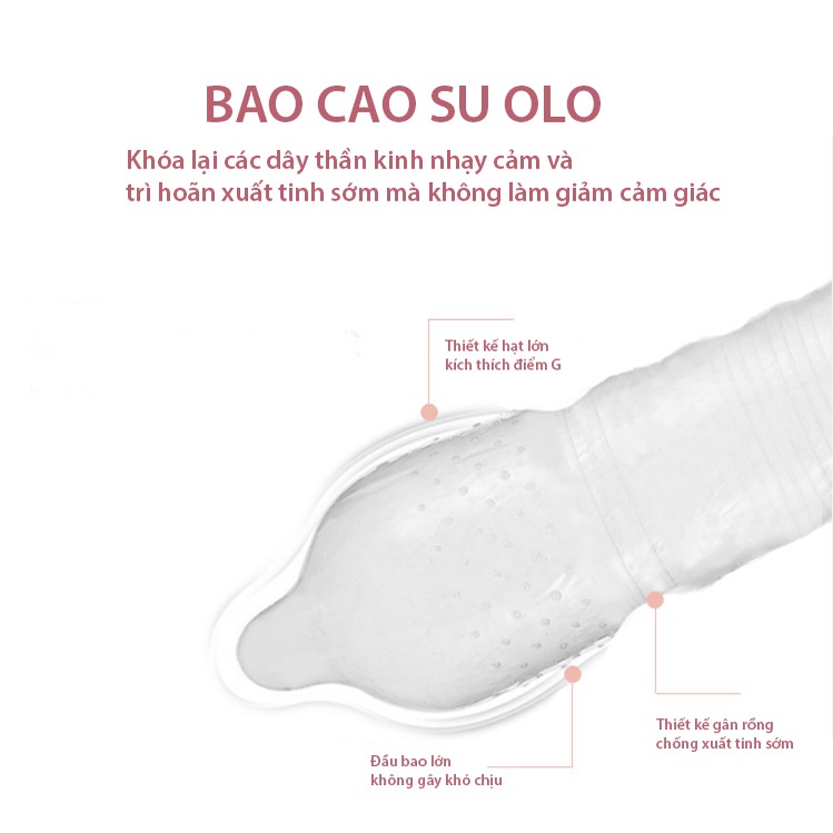 Bao cao su Olo 0.01 ZERO HA FOR MAN chính hãng, BCS siêu mỏng, cảm giác chân thật Hộp 3 10pcs Olo Official Store