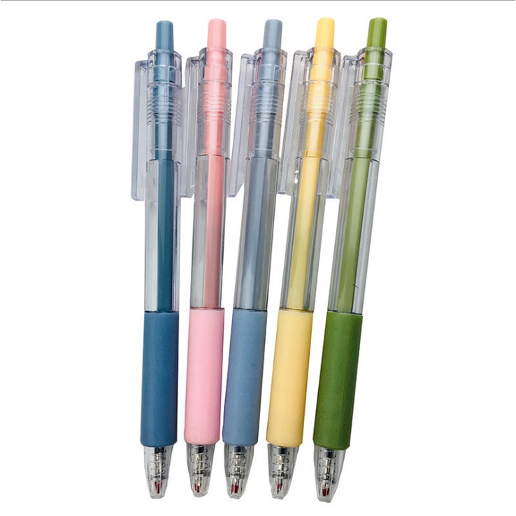 Set 5 bút bi ngòi 0.5mm trong suốt pastel siêu đẹp BAG U BTP039