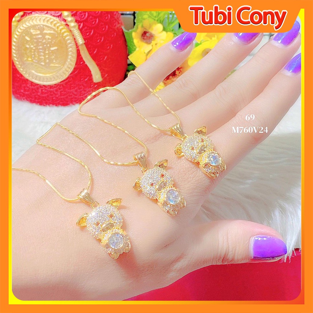 Dây chuyền nữ mạ vàng chú heo con ( 01 dây + 01 mặt ) mẫu 69.0.33 05.270922
