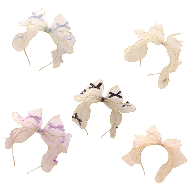 Băng Đô Nơ To Bản Bằng Vải Organza Cho Hóa Trang