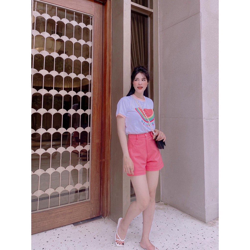 [MUA 1 ĐƯỢC 2] Set Trang Phục Nữ, Set Áo Phông Nữ Phối Quần Màu Hồng Siêu Xinh | BigBuy360 - bigbuy360.vn