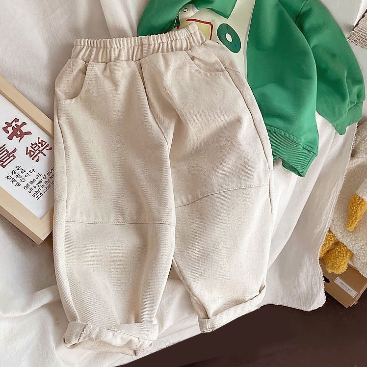Quần jean Hàn Quốc túi rộng phù hợp bé trai bé gái size 80-140